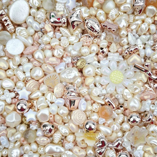 (BOGO)Acrylic beads- Champagne pearl (for beadable pens, keychains, phone chains)