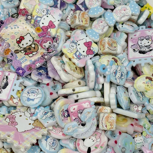Acrylic beads-Sanrio Mix for beadable pens, keychains, phone chains