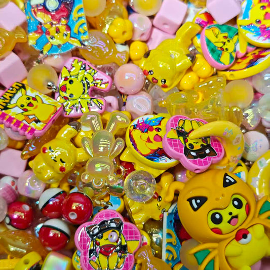 Acrylic beads-Pikachu (for beadable pens, keychains, phone chains)