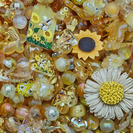 Acrylic beads-Sunflower（for beadable pens, keychains, phone chains