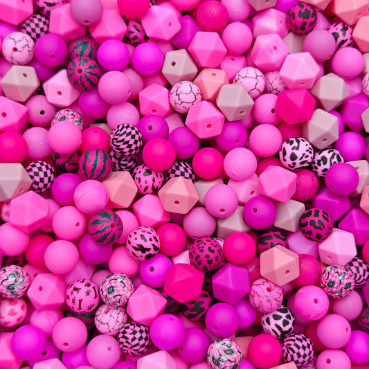 Silicon beads-Rose Pink (for beadable pens, keychains, phone chains