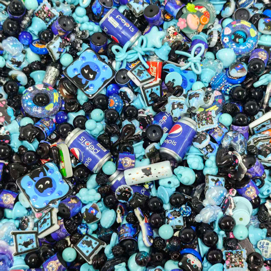 Acrylic Beads -Blue cat (for beaded pen, keychains, phone chains)