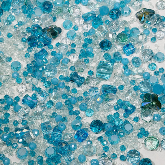 Bling Bling Glass beads-Blue Blue Blue  (for beadable pens, keychains, phone chains)