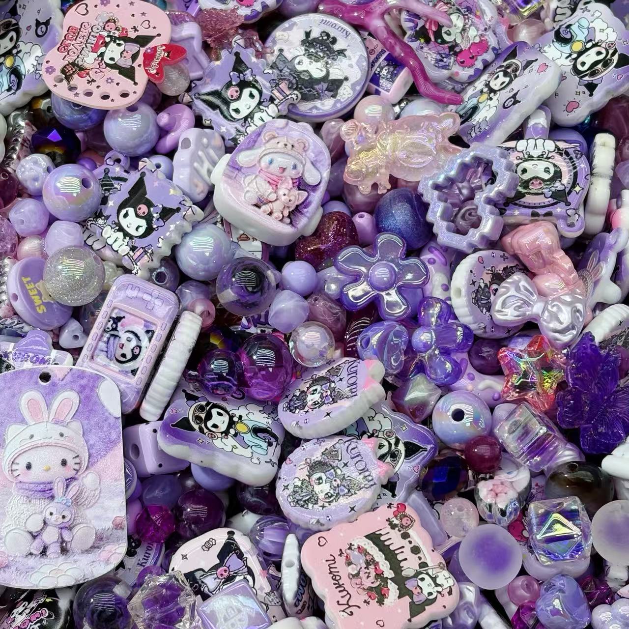Acrylic beads-Kuromi (for beadable pens, keychains, phone chains)