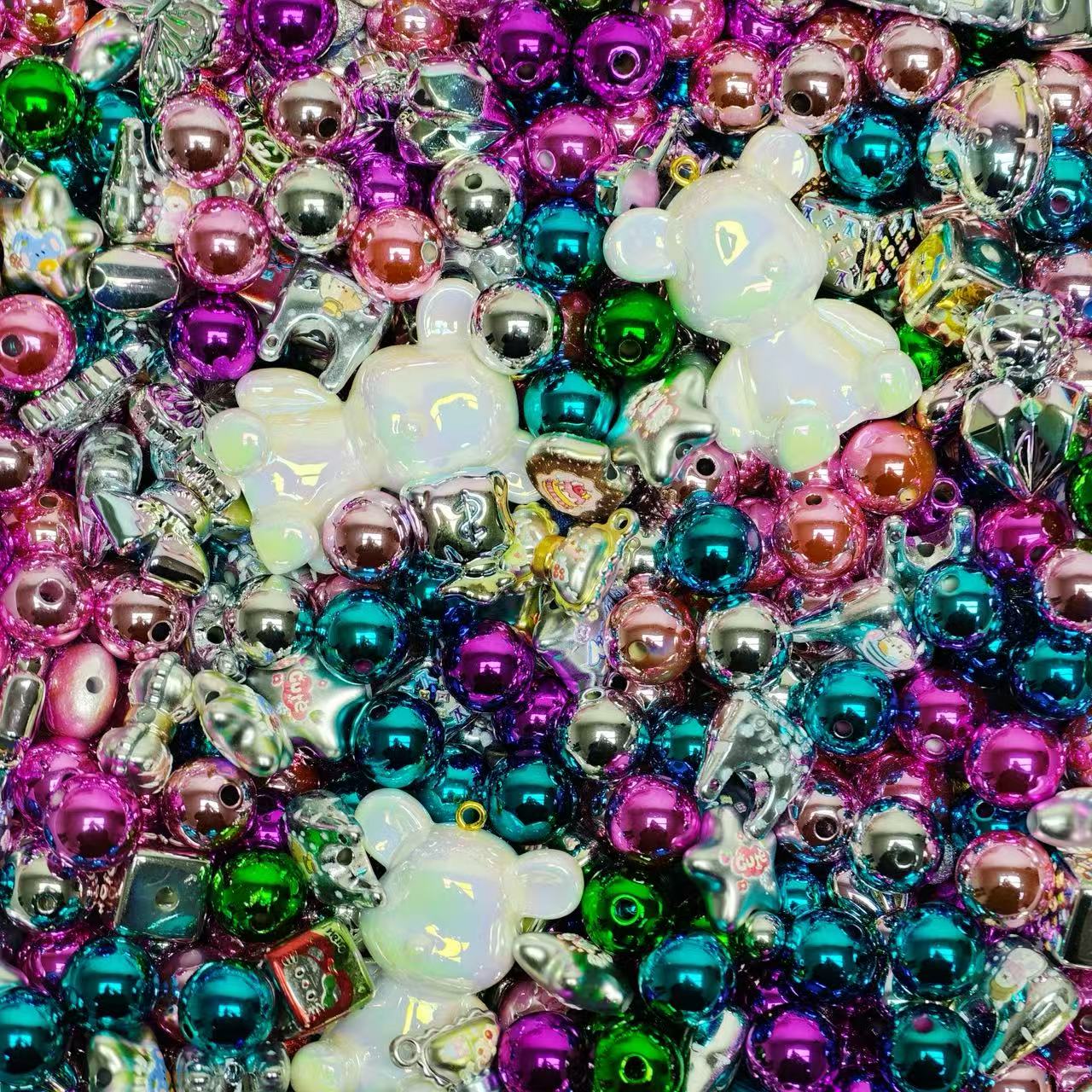 Acrylic beads- Party night (for beadable pens, keychains, phone chains)