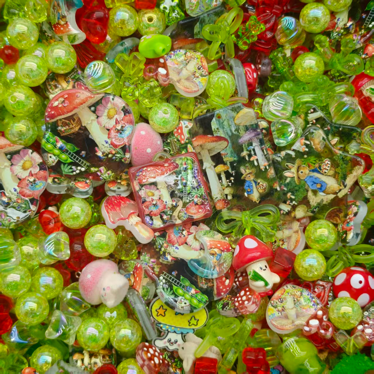 Acrylic Beads - Mushroom world(for beaded pen, keychains, phone chains)