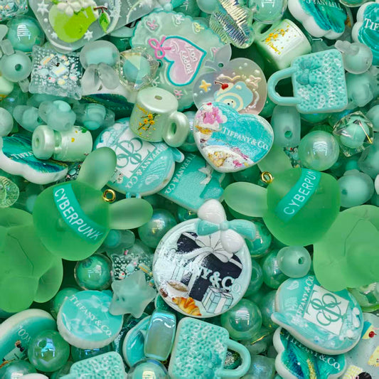 Acrylic beads-Tiffany Mint Bunny Series(for beadable pens, keychains, phone chains)