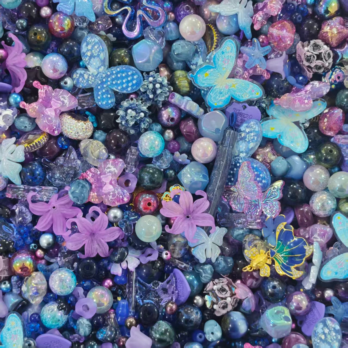 Acrylic beads - Dream butterfly  (for beadable pens, keychains, phone chains)