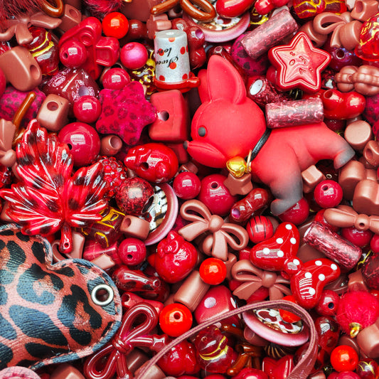 Acrylic beads-Blood Red for beadable pens, keychains, phone chains