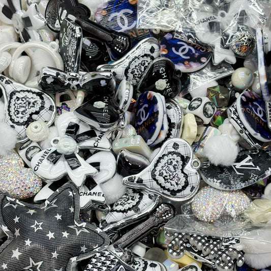 NEW!!Acrylic beads-Luxury Beads (Black&White) for beadable pens, keychains, phone chains