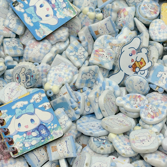 Acrylic beads-Cinnamoroll（Bule) (for beadable pens, keychains, phone chains)