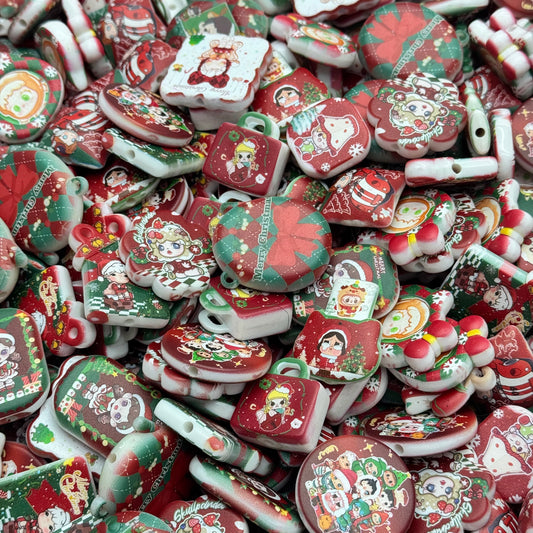 Acrylic beads –Pop Mart Christmas Magic for beadable pens, keychains, phone chains