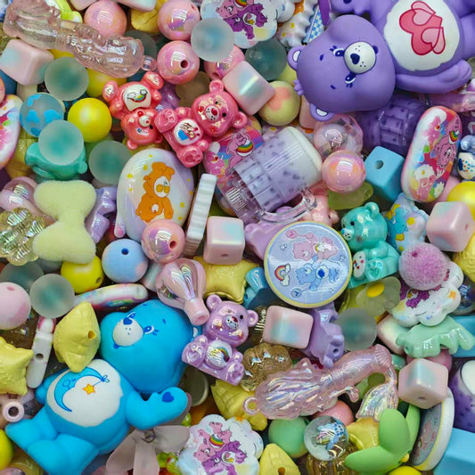 Acrylic beads- Care Bear(for beadable pens, keychains, phone chains)