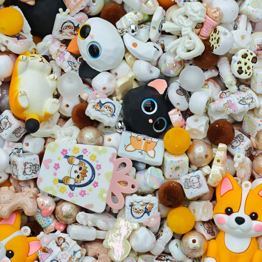Acrylic beads- Cat Mix (for beadable pens, keychains, phone chains)