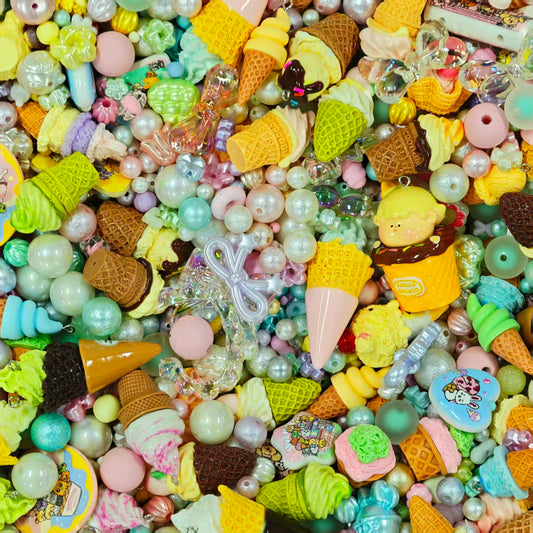 Acrylic beads - Ice cream (for beadable pens, keychains, phone chains)