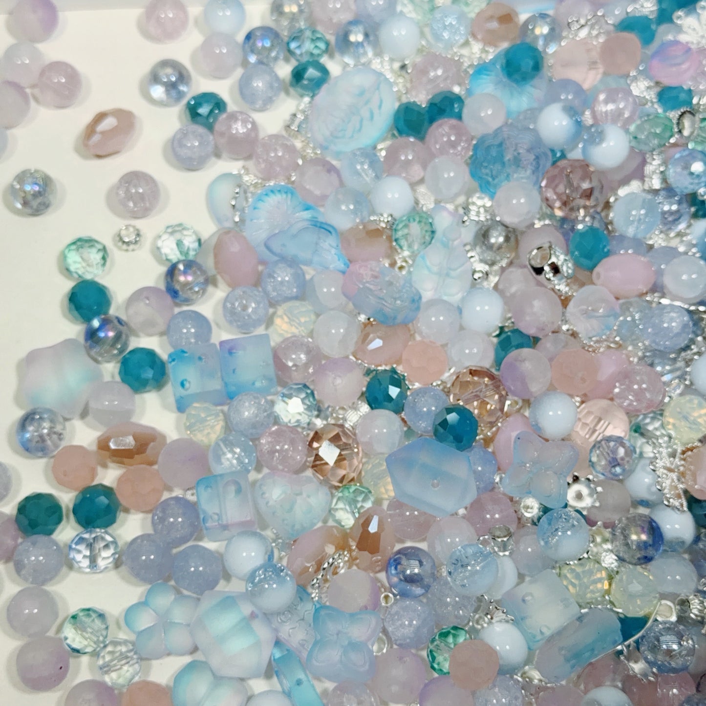 Glass beads- Pink Blue2.0(for beadable pens, keychains, phone chains)