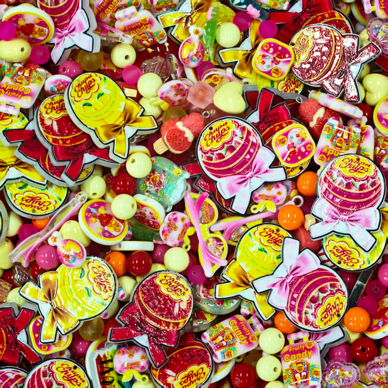 Acrylic beads - Lollipop (for beadable pens, keychains, phone chains)