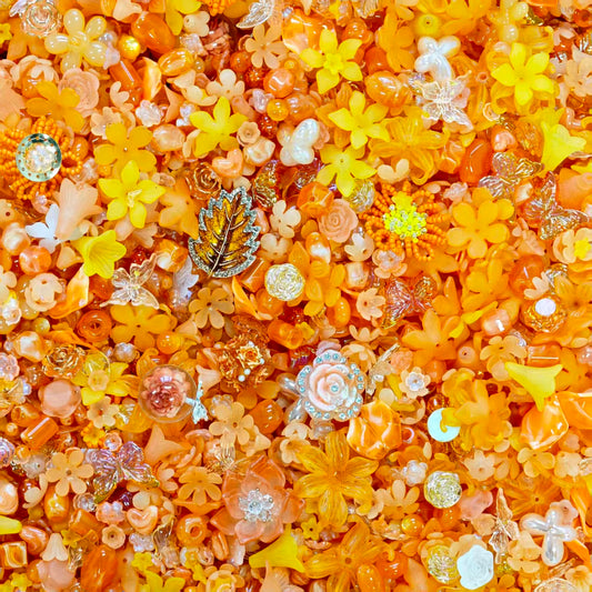 Acrylic Beads -Orange flower (for beaded pen, keychains, phone chains)
