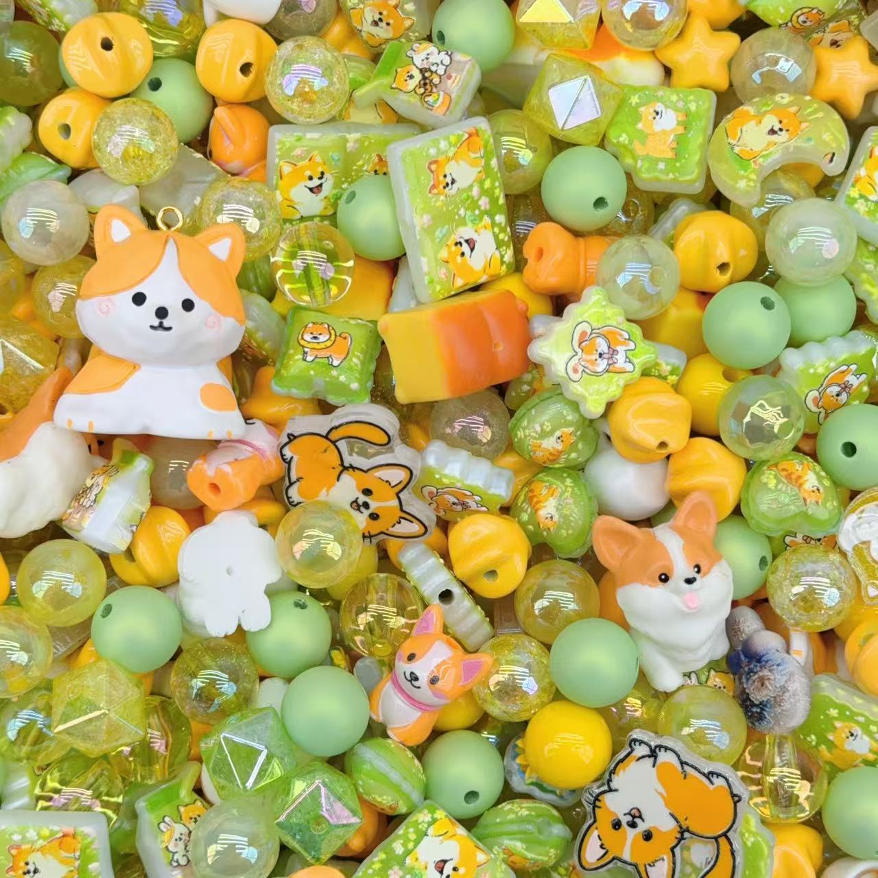 Acrylic Beads -Corgi(for beaded pen, keychains, phone chains)