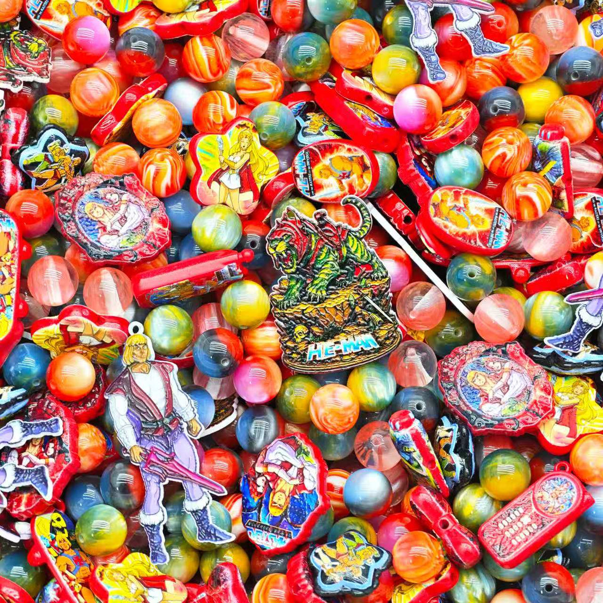 Acrylic beads - He-man (for beadable pens, keychains, phone chains)