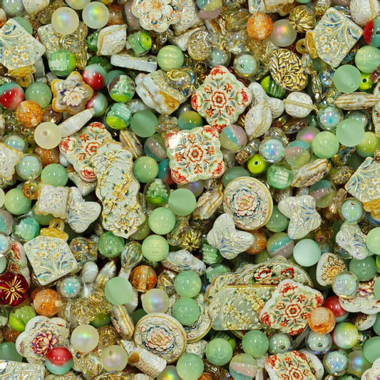 Acrylic beads - Chinese style peony (for beadable pens, keychains, phone chains)