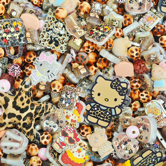 Acrylic Beads -Leopard Mickey Mix (for beaded pen, keychains, phone chains)