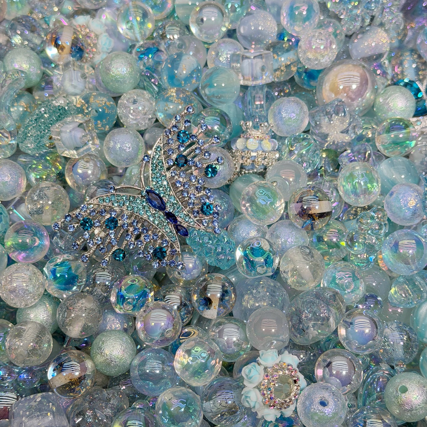 Acrylic beads-Dream Blue (for beadable pens, keychains, phone chains)