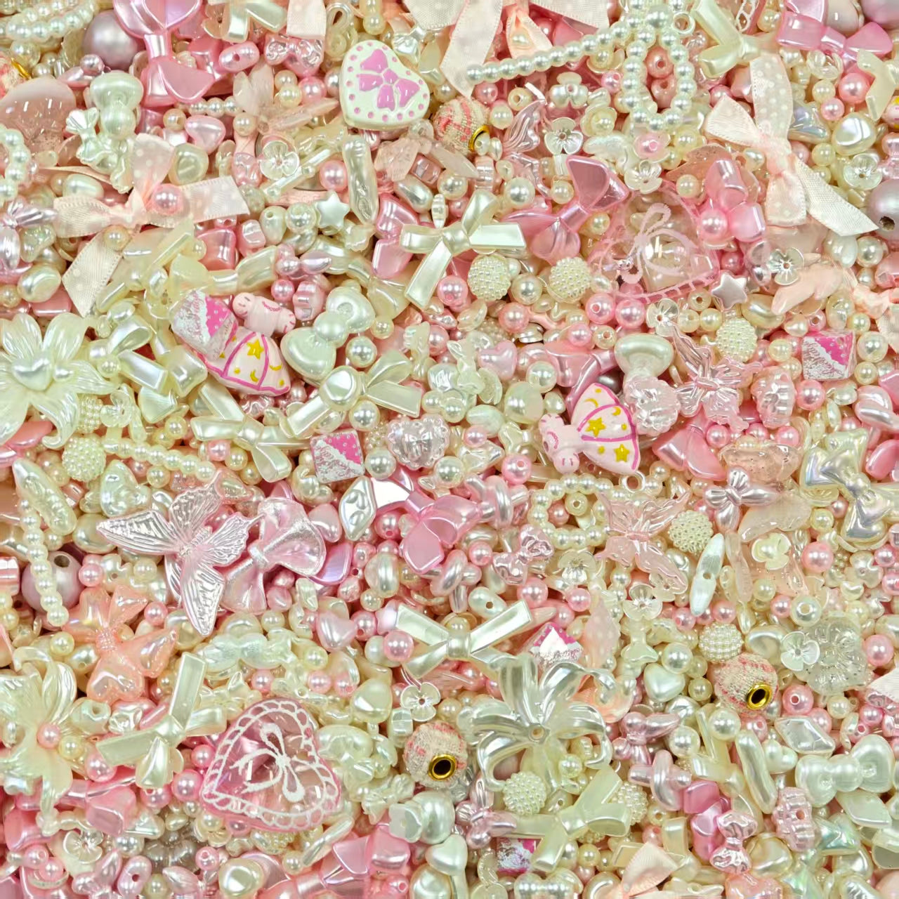 Acrylic Beads -Pink pearl  (for beaded pen, keychains, phone chains)