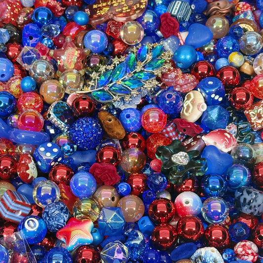 Acrylic beads- Blue rose  (for beadable pens, keychains, phone chains)