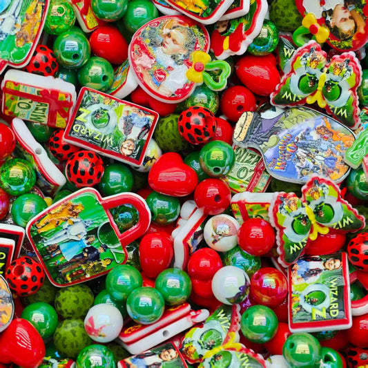Acrylic beads-The wizard of oz (for beadable pens, keychains, phone chains)