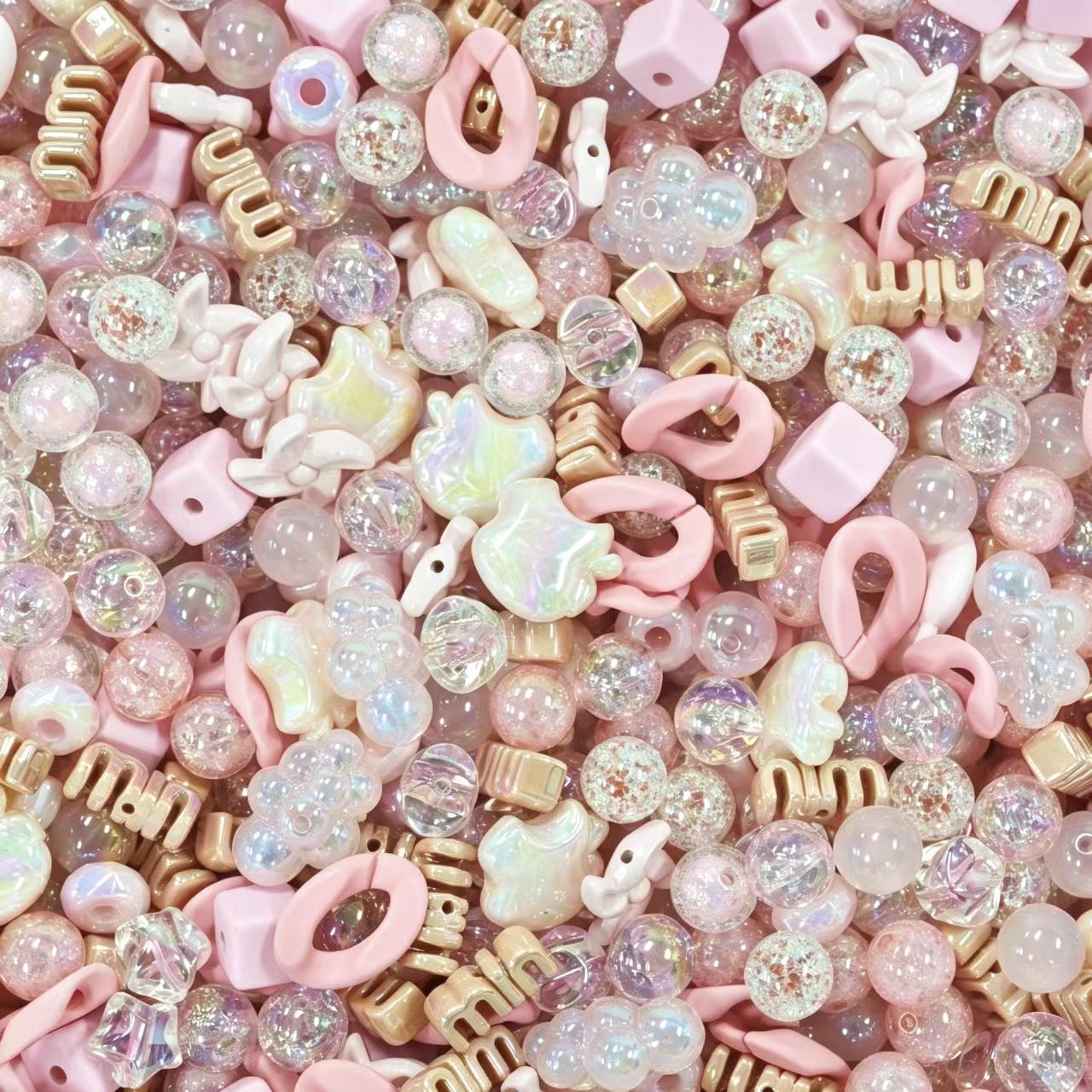 Acrylic Beads - Pure pink (for beaded pen, keychains, phone chains)