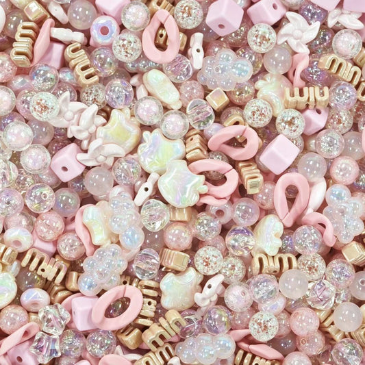 Acrylic Beads - Pure pink (for beaded pen, keychains, phone chains)