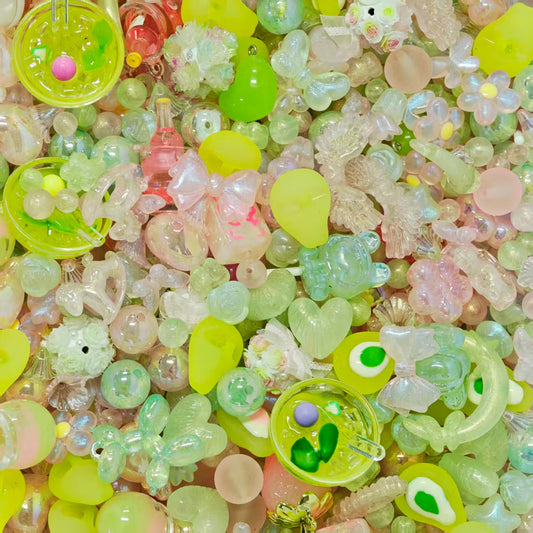 Acrylic Beads -Mint Blush (all glowing the dark )(for beaded pen, keychains, phone chains)