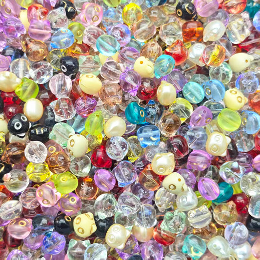Glass Beads -Cat head mix (for beadable pens, keychains, phone chains)